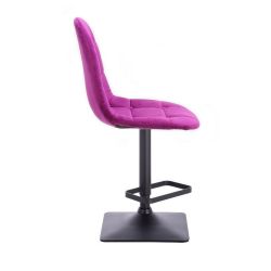 Barová židle SAMSON VELUR na černé podstavě - fuchsie