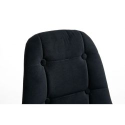 Barová židle SAMSON VELUR na stříbrném talíři - černá
