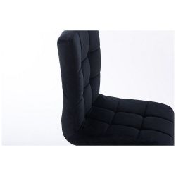 Barová židle TOLEDO VELUR na černé podstavě - černá