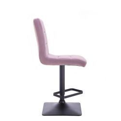 Barová židle TOLEDO VELUR na černé podstavě - fialový vřes