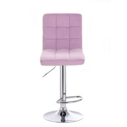 Barová židle TOLEDO VELUR na stříbrném talíři - fialový vřes