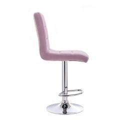 Barová židle TOLEDO VELUR na stříbrném talíři - fialový vřes
