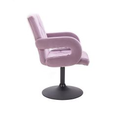 Kosmetická židle BOSTON VELUR na černém talíři - fialový vřes
