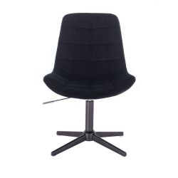 Kosmetická židle PARIS VELUR na černém  kříži - černá
