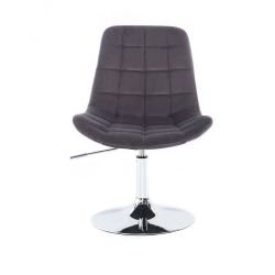 Kosmetická židle PARIS VELUR na stříbrném talíři - šedá