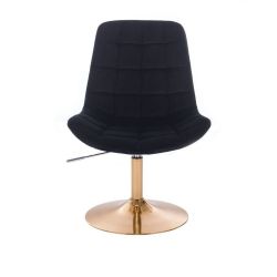 Kosmetická židle PARIS VELUR na zlatém talíři - černá