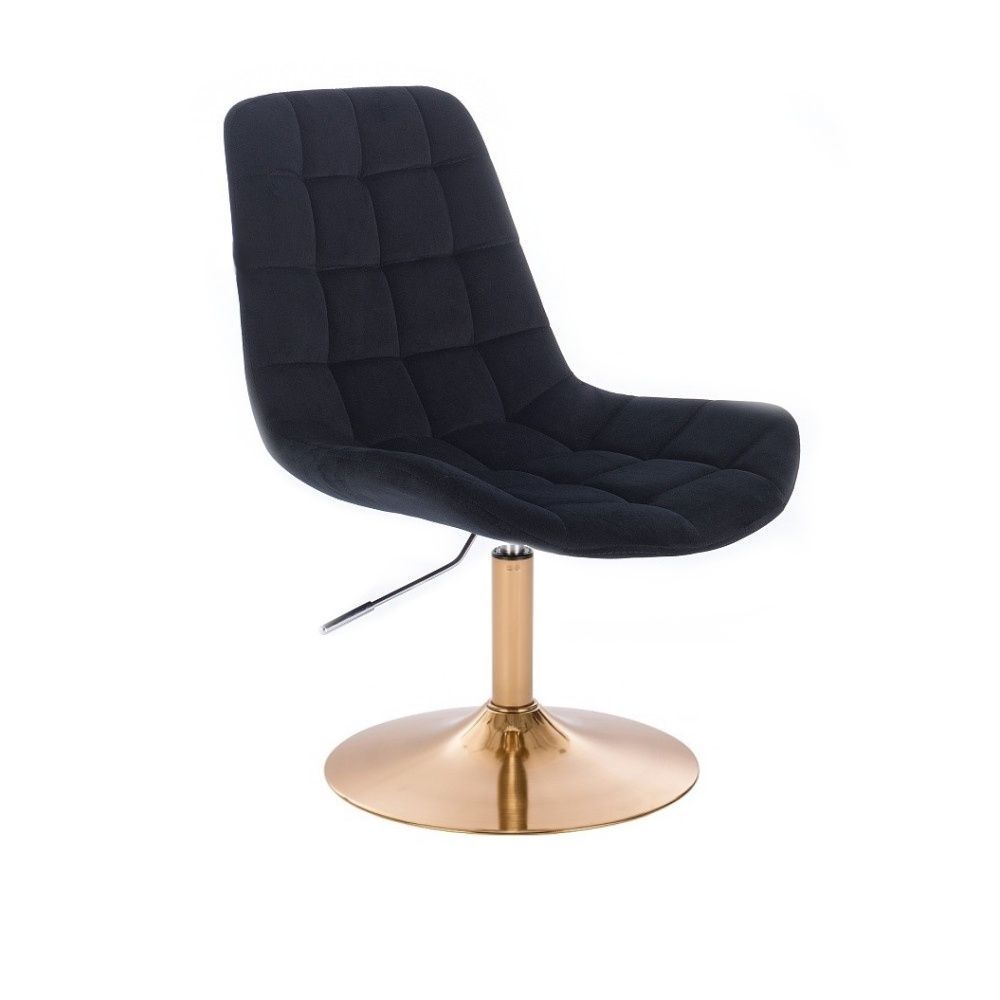 Kosmetická židle PARIS VELUR na zlatém talíři - černá