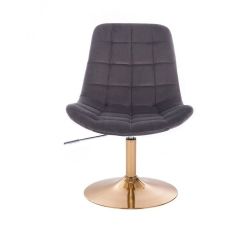 Kosmetická židle PARIS VELUR na zlatém talíři - šedá