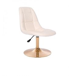 Kosmetická židle SAMSON na zlatém talíři - krémová