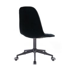 Kosmetická židle SAMSON VELUR na černé podstavě s kolečky - černá