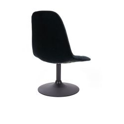 Kosmetická židle SAMSON VELUR na černém talíři - černá