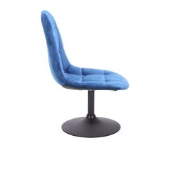 Kosmetická židle SAMSON VELUR na černém talíři - modrá