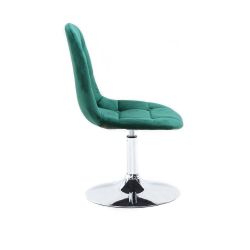 Kosmetická židle SAMSON VELUR na stříbrném talíři - zelená