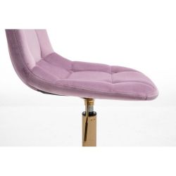 Kosmetická židle SAMSON VELUR na zlatém kříži - fialový vřes
