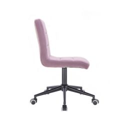 Kosmetická židle TOLEDO VELUR na černé podstavě s kolečky - fialový vřes