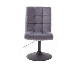 Kosmetická židle TOLEDO VELUR na černém talíři - tmavě šedá