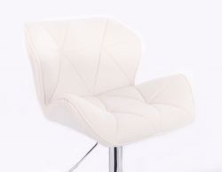 Kosmetická židle MILANO VELUR na stříbrném talíři - bílá