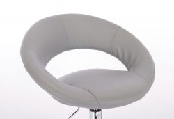 Kosmetická židle NAPOLI na stříbrné podstavě s kolečky - šedá