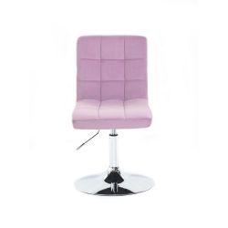 Kosmetická židle TOLEDO VELUR na stříbrném talíři - fialový vřes