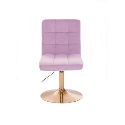 Kosmetická židle TOLEDO VELUR na zlatém talíři - fialový vřes