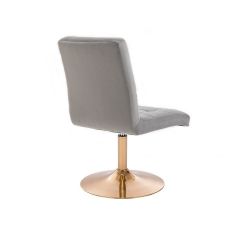 Kosmetická židle TOLEDO VELUR na zlatém talíři - světle šedá