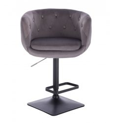 Barová židle MONTANA  VELUR na černé podstavě - šedá