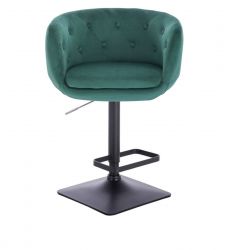 Barová židle MONTANA  VELUR na černé podstavě - zelená