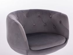 Barová židle MONTANA  VELUR na černém talíři - šedá