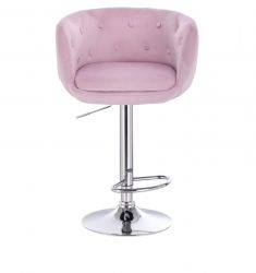 Barová židle MONTANA  VELUR na stříbrném talíři - fialový vřes