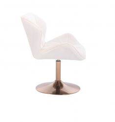 Kosmetická židle MILANO VELUR na zlatém talíři - bílá