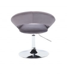 Kosmetická židle NAPOLI VELUR na stříbrném talíři - tmavě šedá