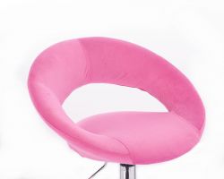 Židle NAPOLI VELUR na stříbrném talíři - růžová