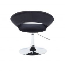 Kosmetická židle NAPOLI VELUR na stříbrném talíři - černá
