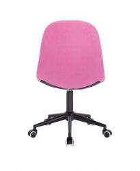 Kosmetická židle SAMSON VELUR na černé podstavě s kolečky - růžová