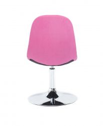 Kosmetická židle SAMSON VELUR na stříbrném talíři - růžová