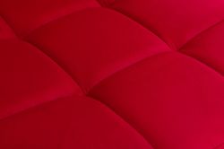 Kosmetická židle VERONA VELUR na černé podstavě s kolečky - červená