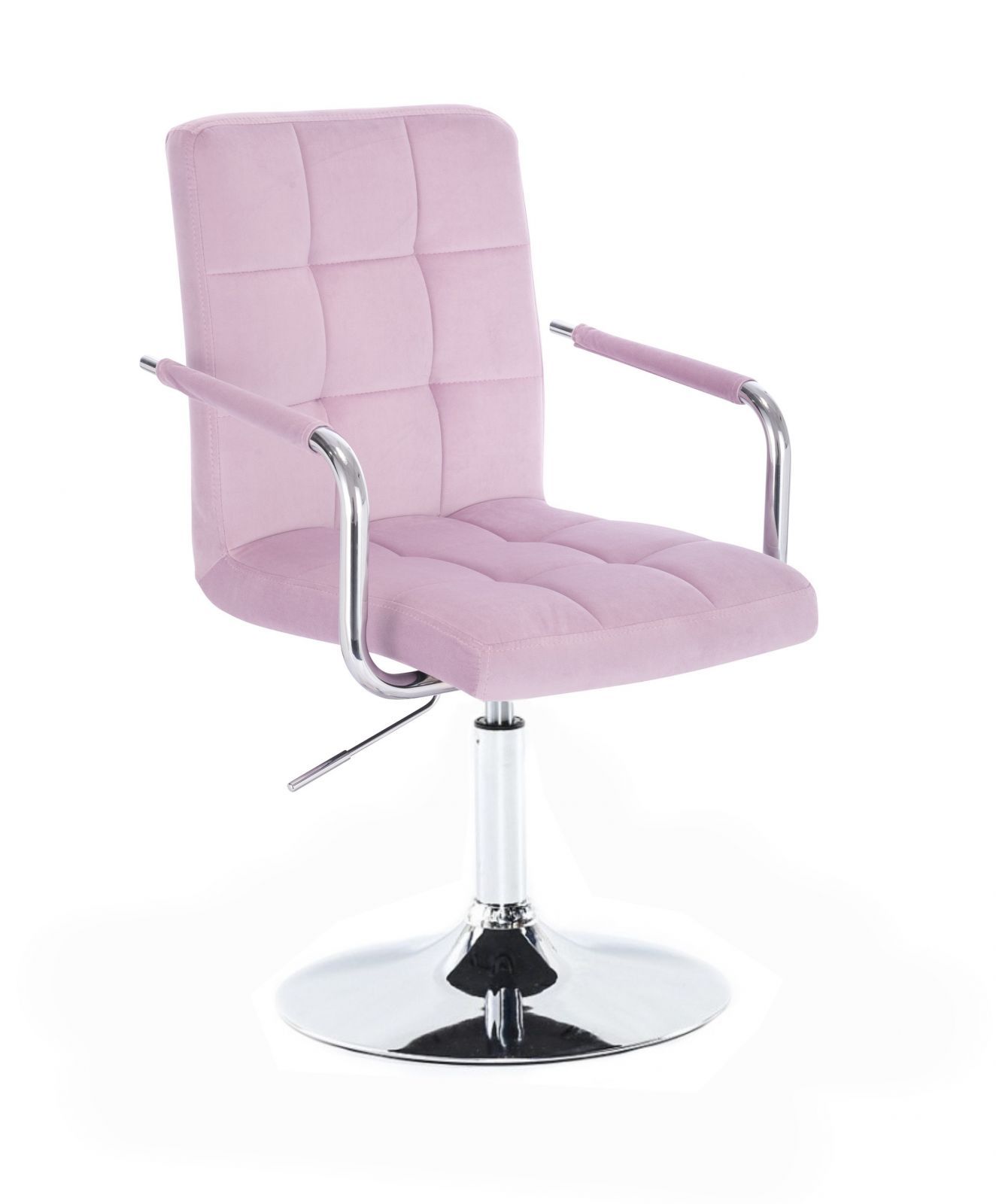Kosmetická židle VERONA VELUR na stříbrném talíři - fialový vřes