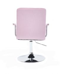 Kosmetická židle VERONA VELUR na stříbrném talíři - fialový vřes
