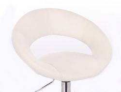 Barová židle NAPOLI na černém talíři - bílá