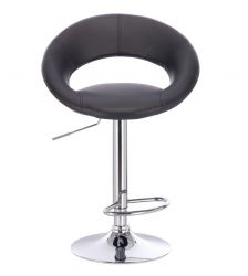 Barová židle NAPOLI na stříbrném talíři - černá