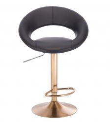 Barová židle NAPOLI na zlatém talíři - černá