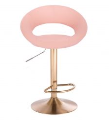 Barová židle NAPOLI na zlatém talíři - růžová