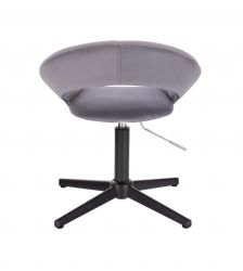 Kosmetická židle NAPOLI VELUR na černém kříži - tmavě šedá