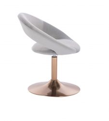 Kosmetická židle NAPOLI VELUR na zlatém talíři - světle šedá