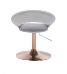 Kosmetická židle NAPOLI VELUR na zlatém talíři - světle šedá