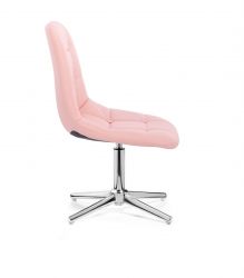 Kosmetická židle SAMSON na stříbrném kříži- růžová
