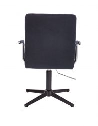 Kosmetická židle VERONA VELUR na černém kříži - černá