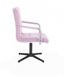 Kosmetická židle VERONA VELUR na černém kříži - fialový vřes