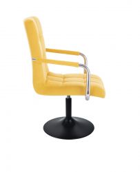 Kosmetická židle VERONA VELUR na černém talíři - žlutá