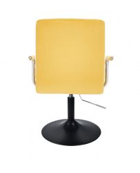 Kosmetická židle VERONA VELUR na černém talíři - žlutá